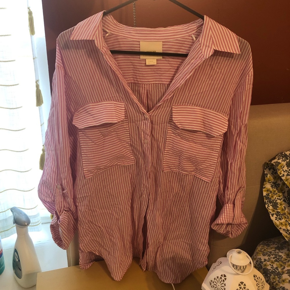 Anthropologie tie front shirt